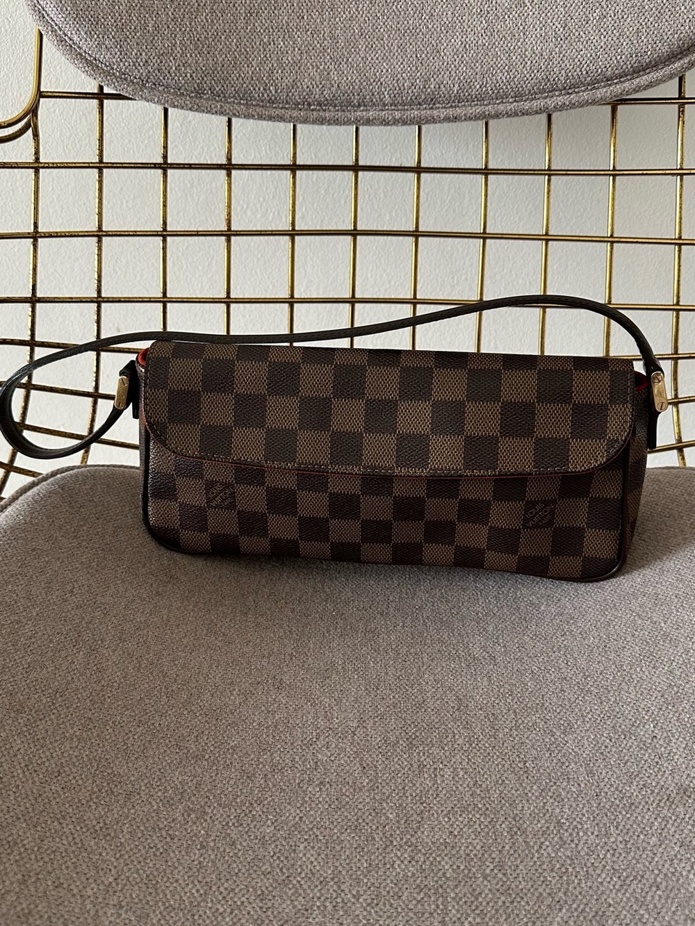 Louis Vuitton Damier Ebene Recoleta Shoulder Baguette - Dark Brown